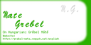 mate grebel business card