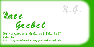 mate grebel business card